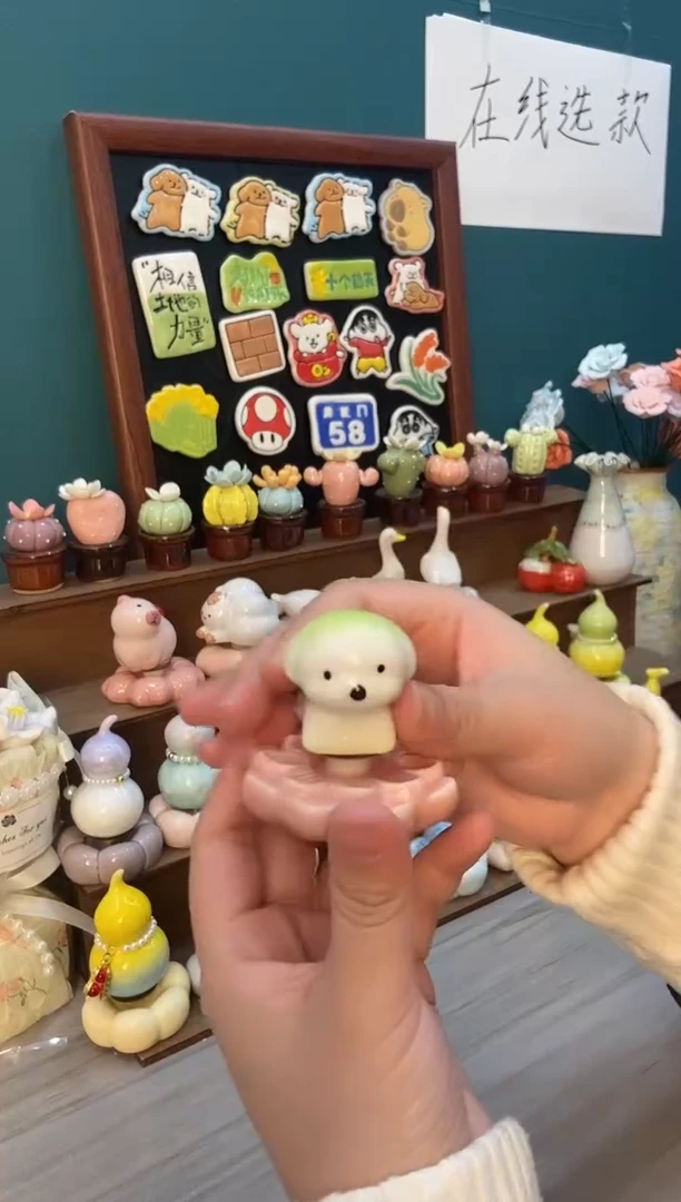 摆件陶菜狗1个装
