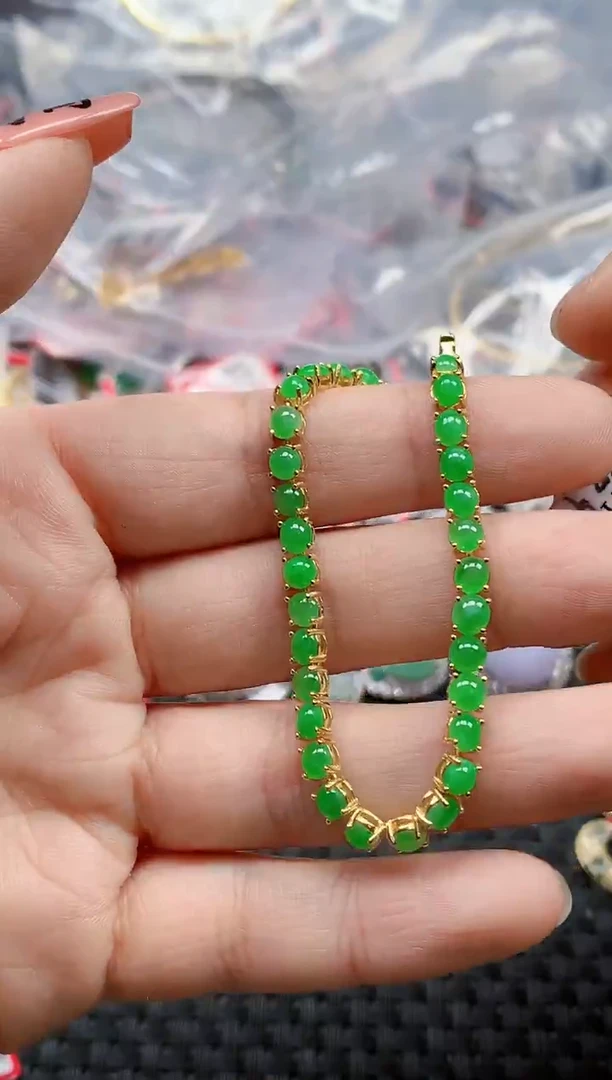 银S925镶嵌戒指翡翠天然A货缅甸翡翠