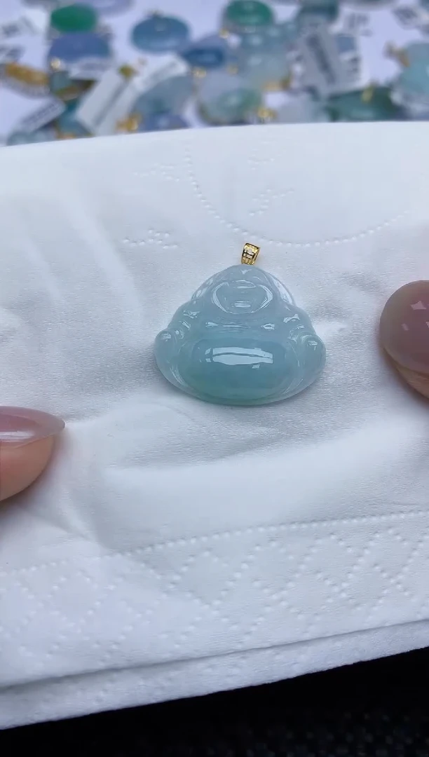 【闪购商品】翡翠颈饰18K金镶嵌天然翡翠A货