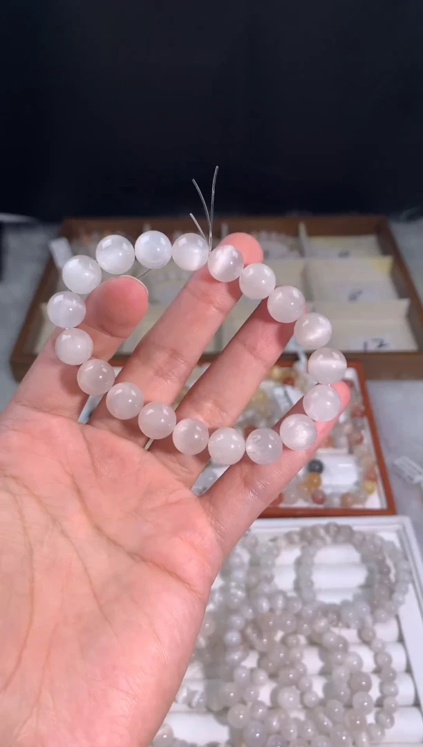 银S925镶嵌手链烟晶7号链接 卡10咪