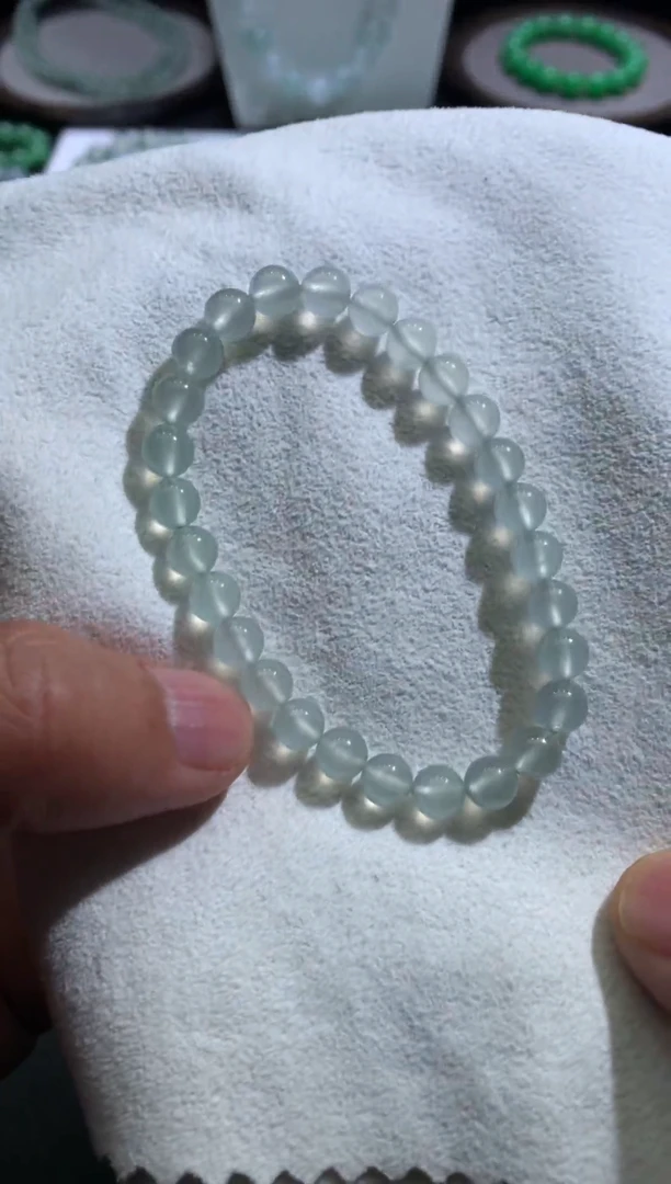 未镶嵌手链翡翠天然缅甸翡翠A货高冰手串卡6.5mm