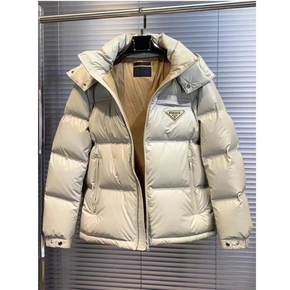 男士羽绒服2025新款潮牌简约连帽上衣时尚短款欧货百搭白鸭绒外套