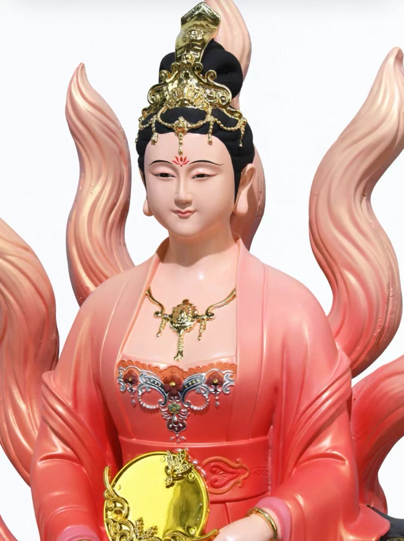 树脂彩绘九姑娘摆件