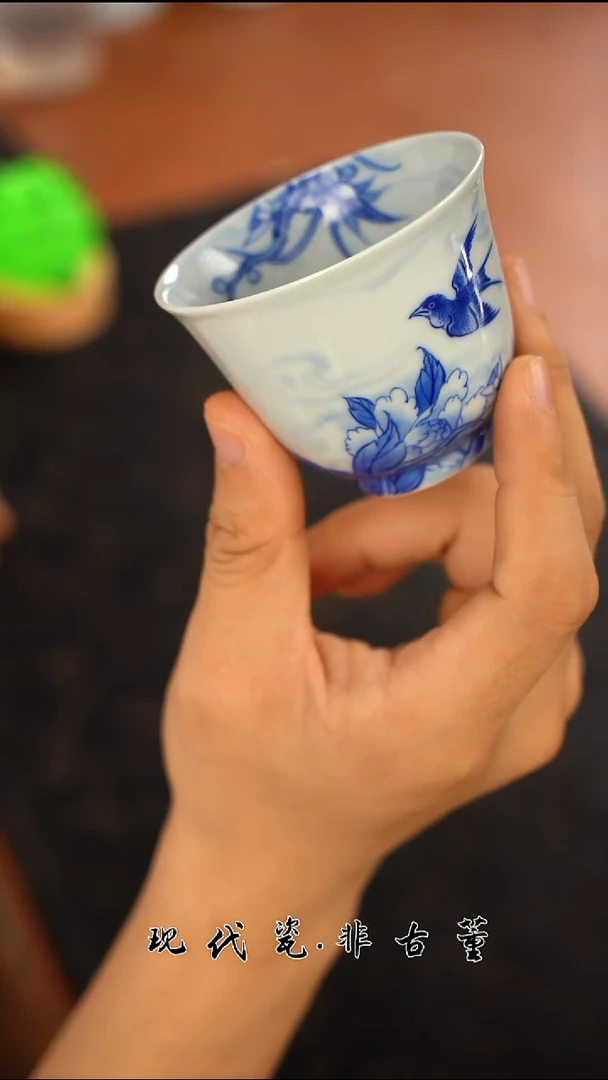 杯子陶瓷正春堂花鸟杯