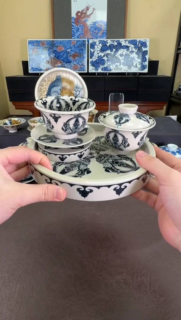 【闪购商品】瓷片二号釉金刚杵五件套