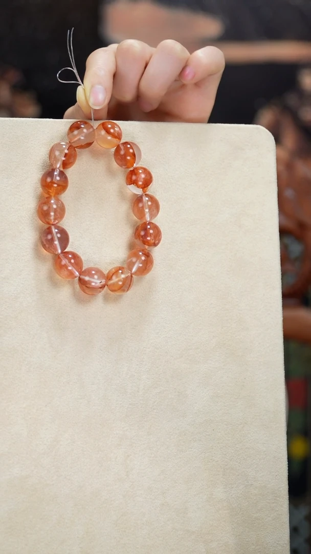 未镶嵌手串水晶天然红胶花手串