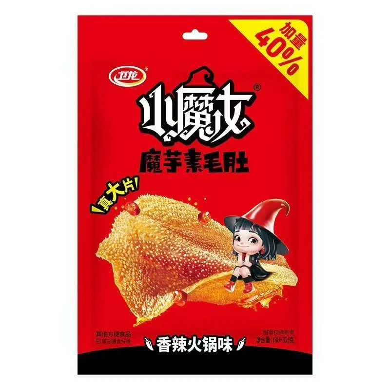 卫龙小魔女魔芋素毛肚 （80g+32g）*5 香辣火锅味