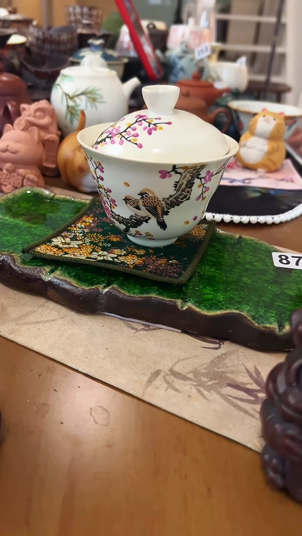 【茶瓷物语】苏打釉喜鹊盖碗