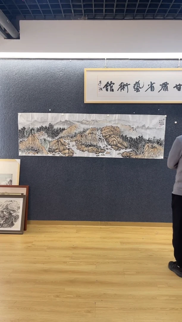 国画9424李西W溪山幽境八尺对开软片