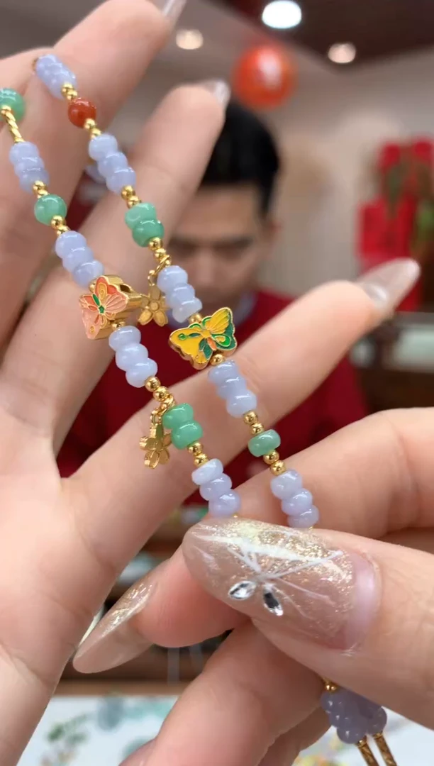 【闪购商品】翡翠手链银S925镶嵌手链多样性发货1件