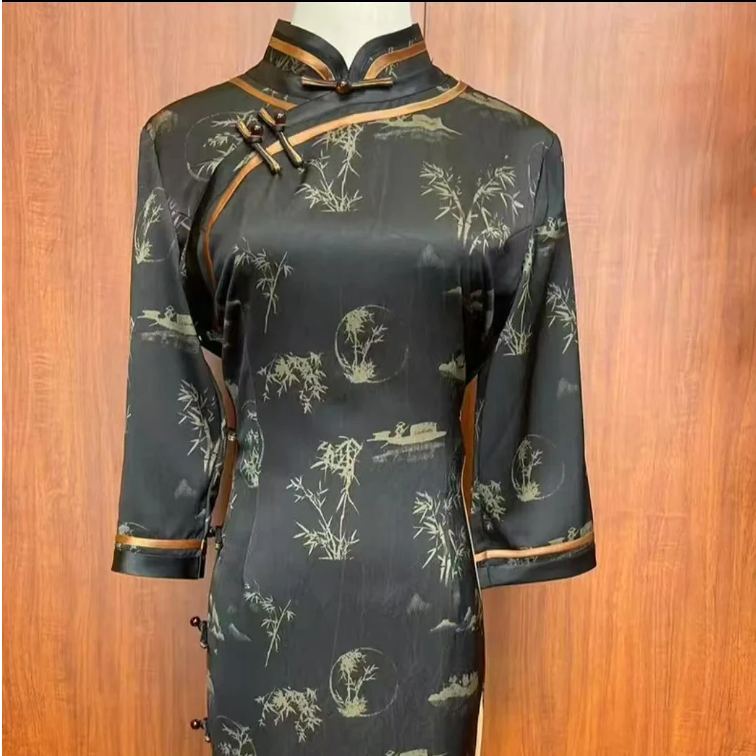 【山竹】2024秋季新款复古百搭优雅大方日常淑女旗袍