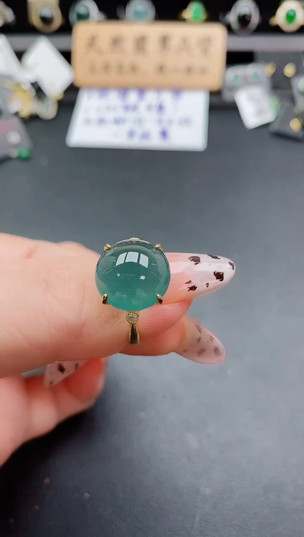 银S925镶嵌戒指翡翠1