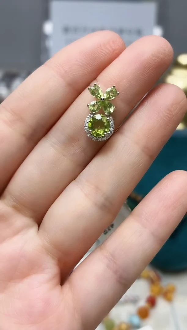 银S925镶嵌吊坠橄榄石053BJ1213产品一个（多样性）