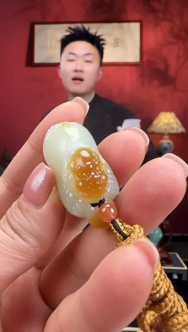 未镶嵌和田玉挂件g54糖白小狮子