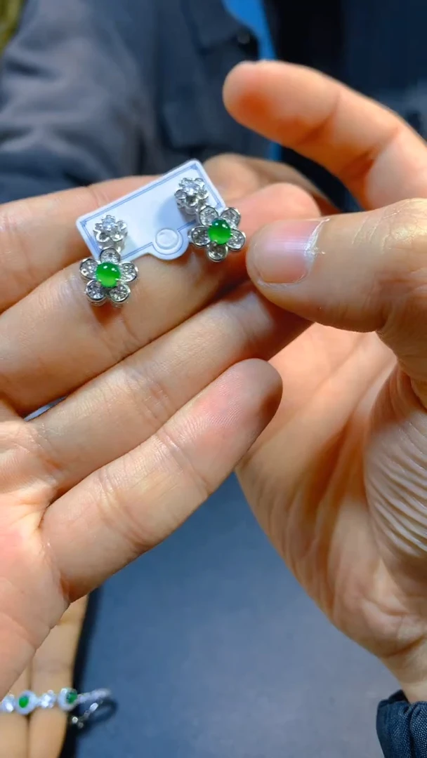 【闪购商品】翡翠耳饰未镶嵌0112314587