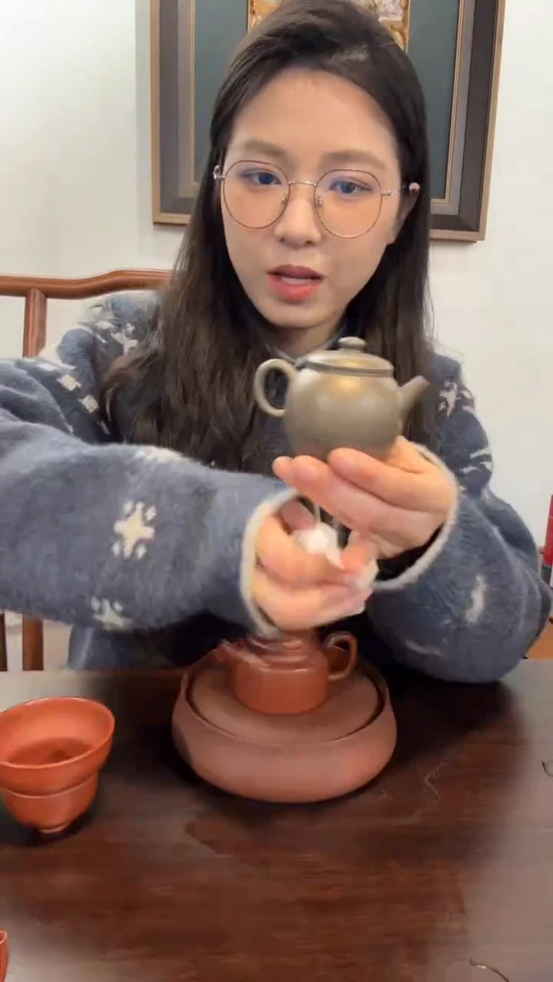 茶壶紫砂巨轮珠 鲨皮青还原烧 110cc