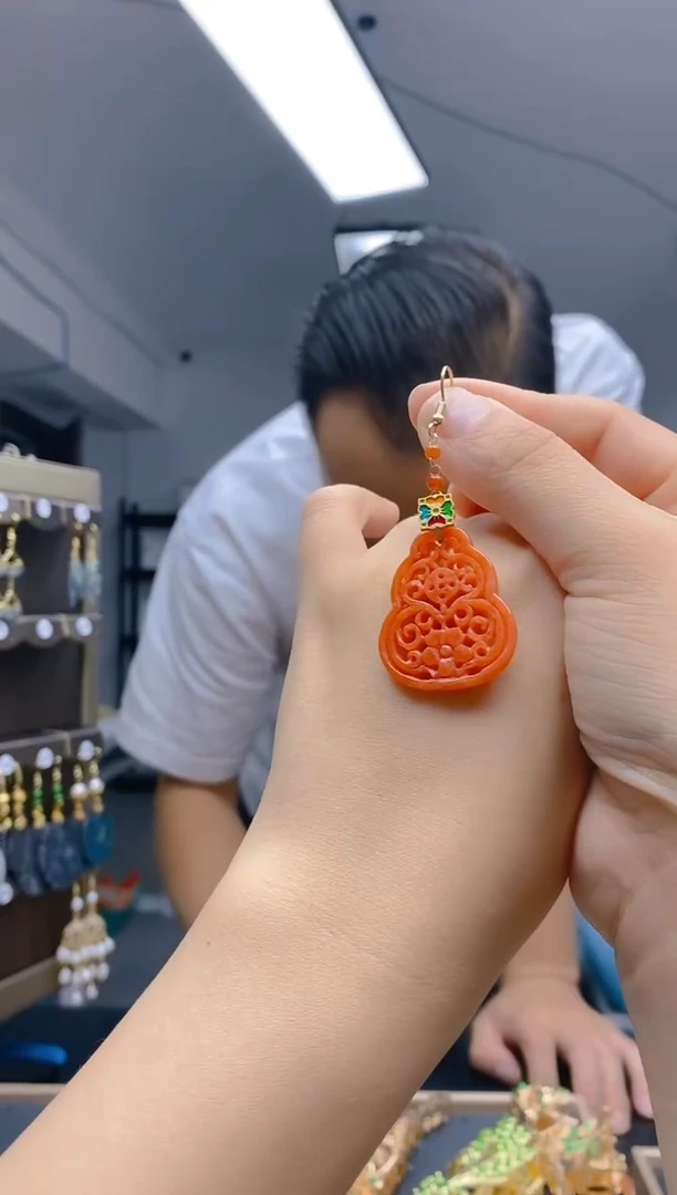 【闪购商品】翡翠耳饰合金0202翡翠耳钩一个