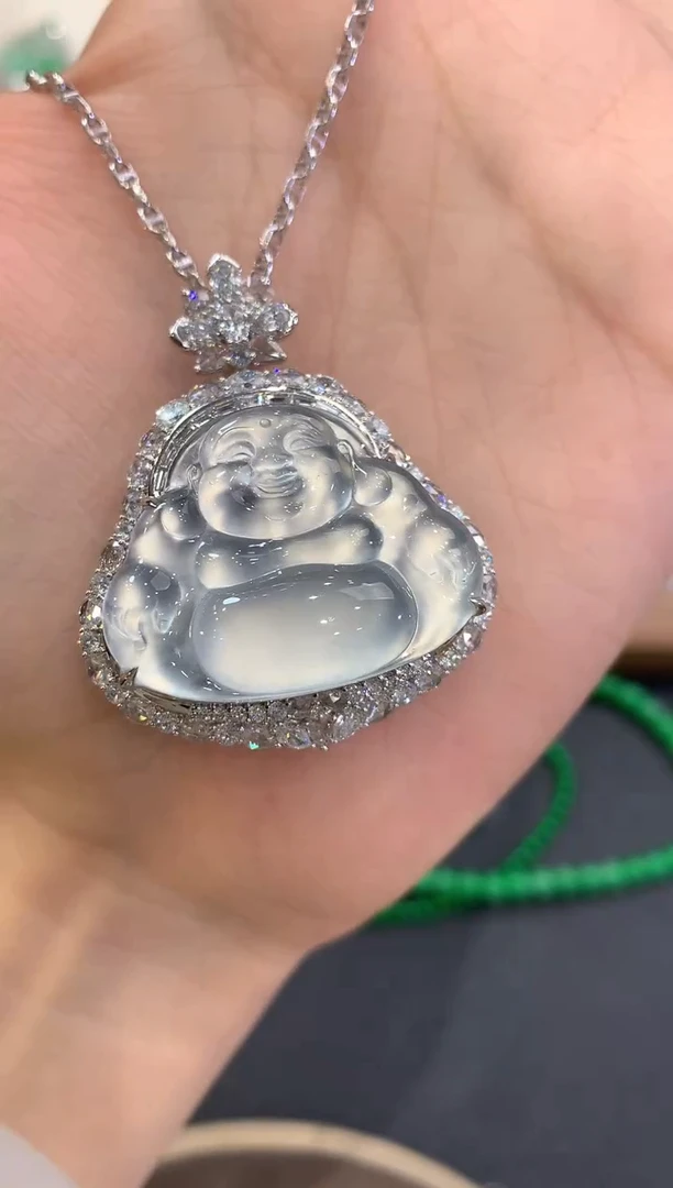 吊坠(不含链)18K金镶嵌翡翠w****uq65