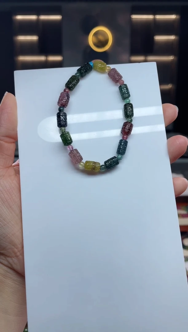 桶珠单圈手串未镶嵌碧玺（多样性发一条）T