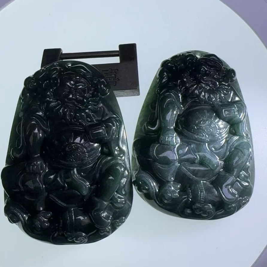 A5414【福嘟嘟珠宝】A货翡翠钟馗吊坠-送礼佳品-多样性只发一件