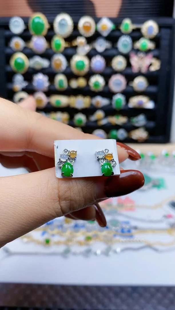 银S925镶嵌戒指翡翠154