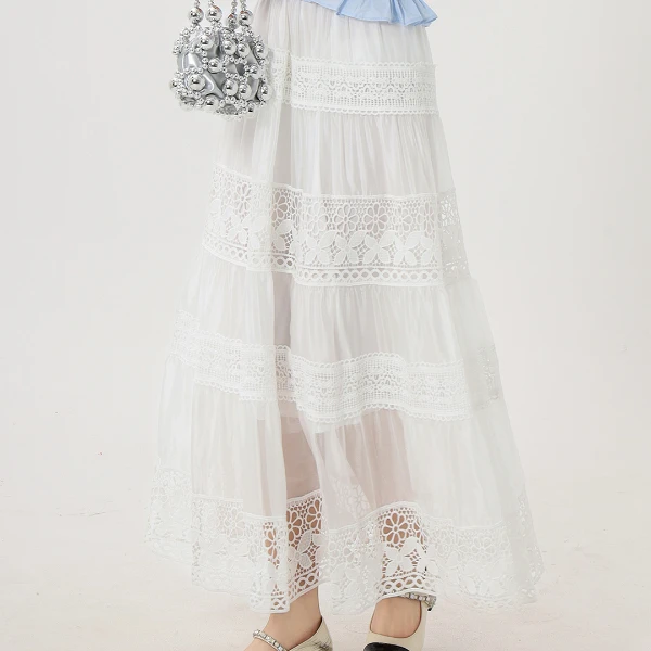 ON&ON/安乃安25夏季新款韩系松紧蕾丝镂空纯欲风半裙N5SW1009906