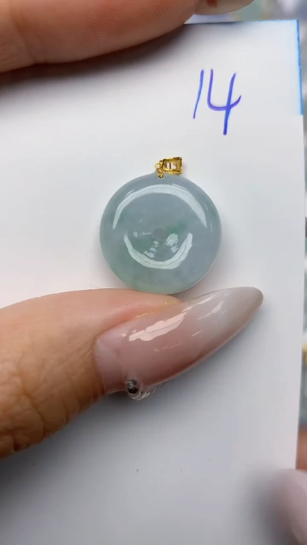 【闪购商品】翡翠颈饰18K金镶嵌天然翡翠A货，