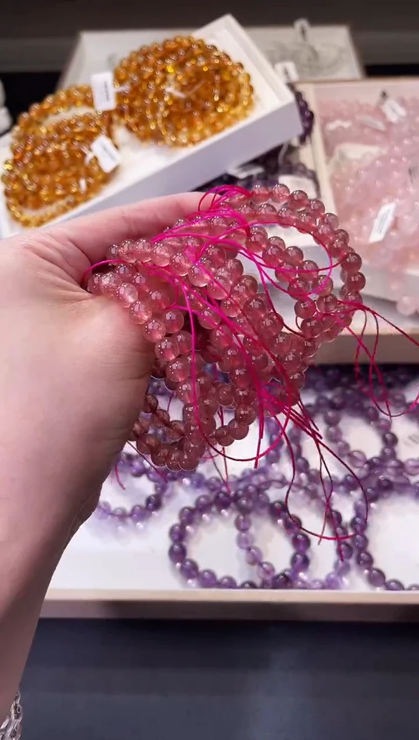 【闪购商品】水晶/未镶嵌开播福利-草莓晶手串