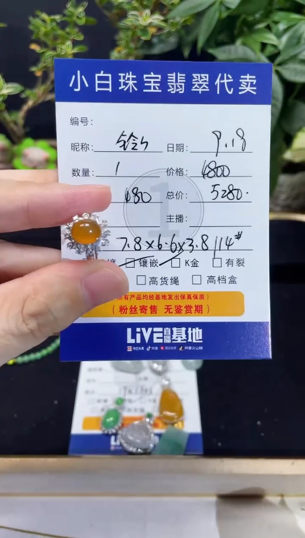 18K金镶嵌戒指翡翠铃***河戒指