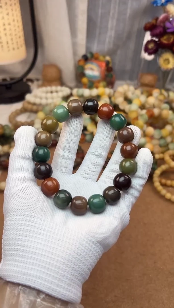 菩提根/象牙果手串15干磨油膏单圈一颗备籽1010