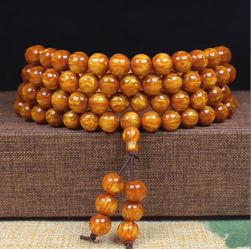 爆纹玉化金丝108颗-无礼盒-@@SP203