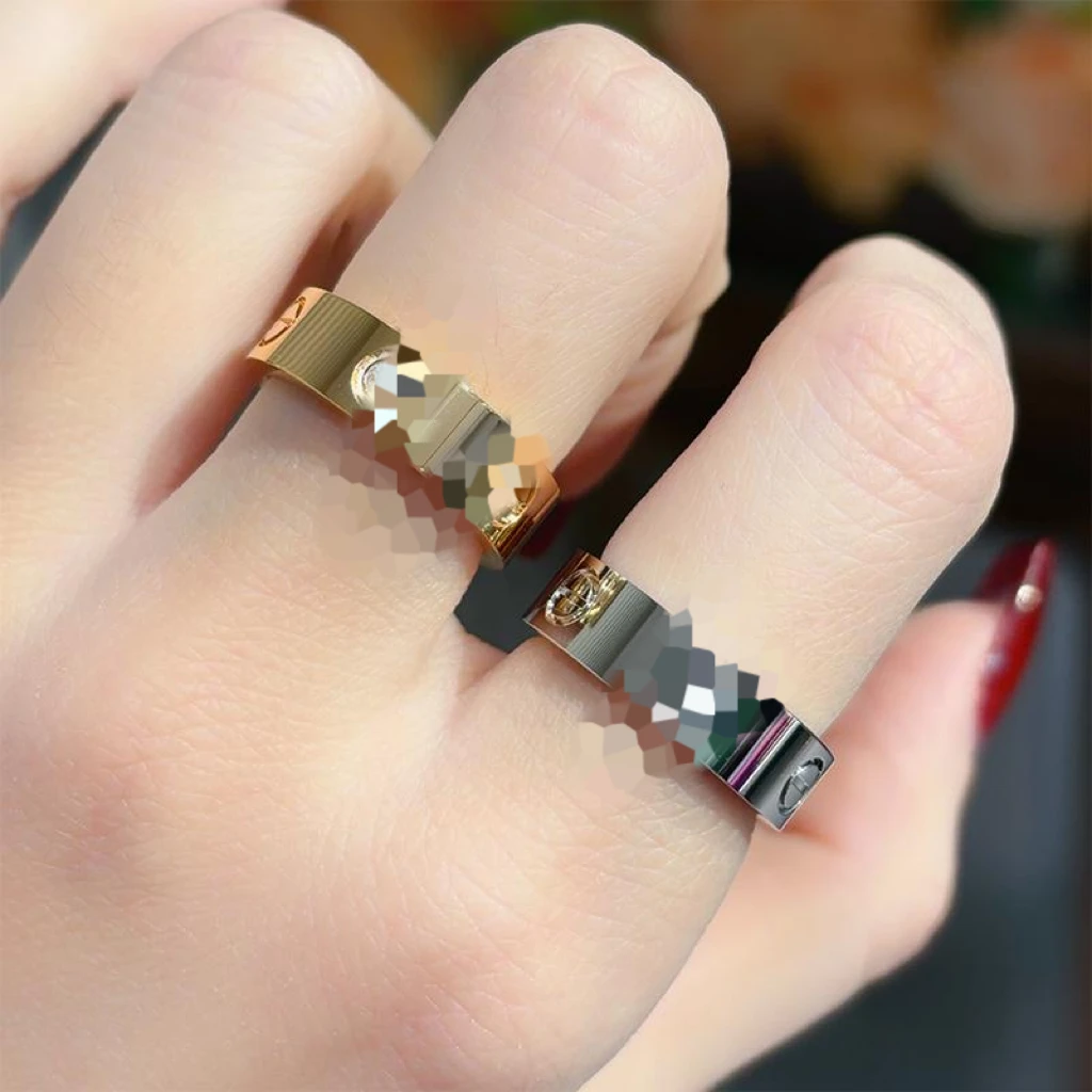 925银合成锆石戒指 三钻白金色玫瑰金色戒指指环指圈