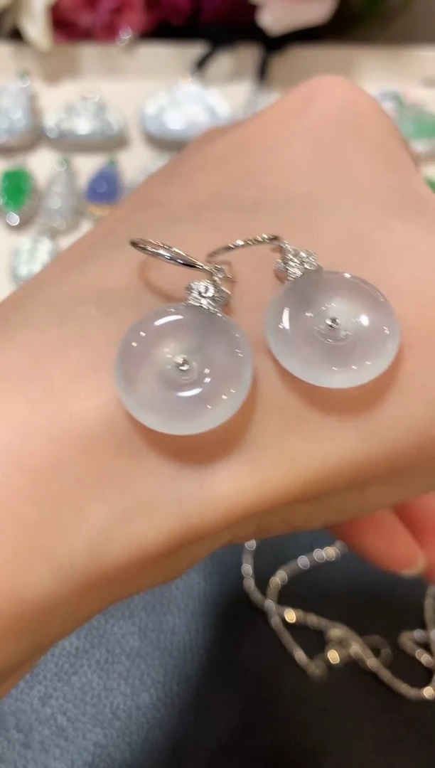 18K金镶嵌翡翠耳饰z71多样性一件发货