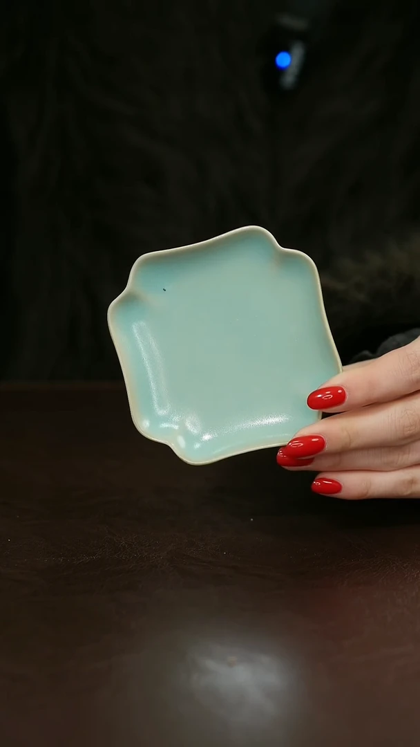 摆件瓷原矿原釉汝宋汝瓷 杯垫