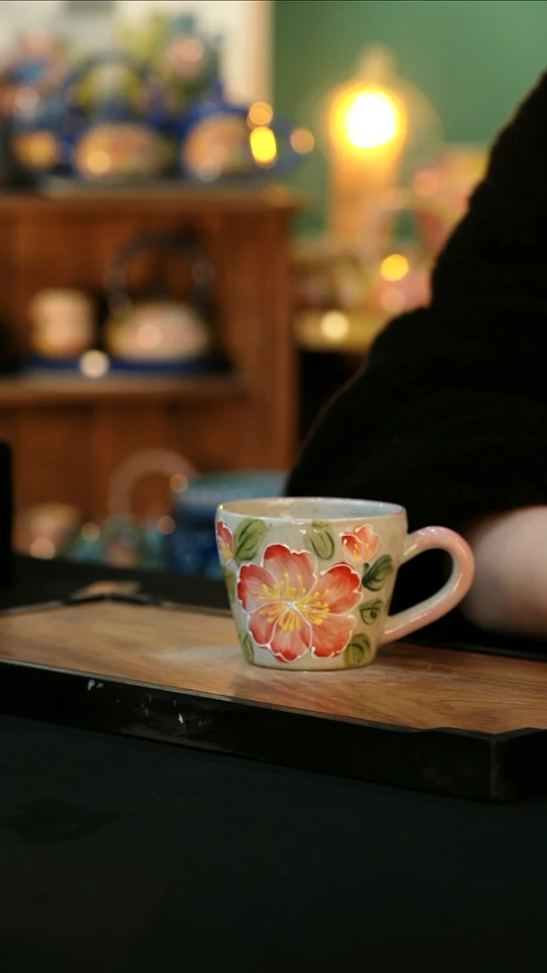 【闪购商品】杯手绘心瓷陶瓷浮力