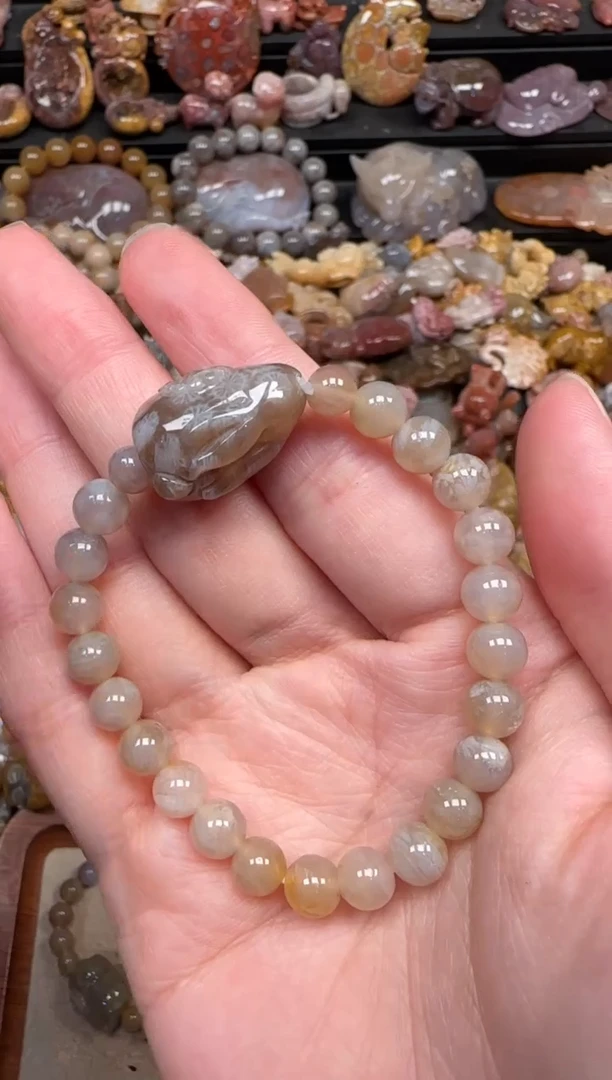 颈饰未镶嵌硅化珊瑚（珊瑚玉）619