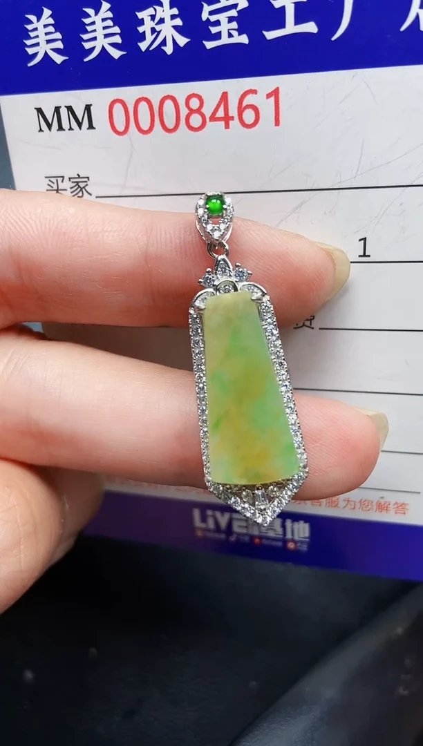 翡翠银S925镶嵌颈饰8461