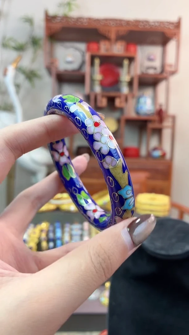 非遗手工景泰蓝镯子宝蓝