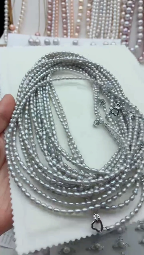 淡水珍珠合金项链多样性发其一，非无暇