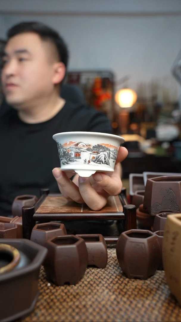 紫砂花盆長木軒精品紫砂10.4*6内口8*4.5