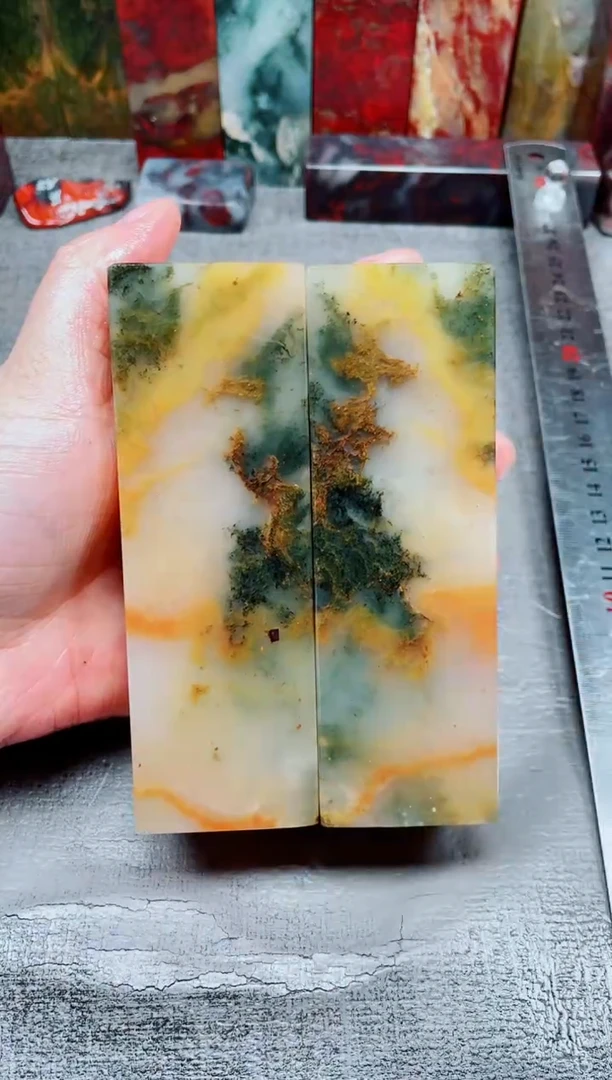 玉桂林鸡血玉素章对章45