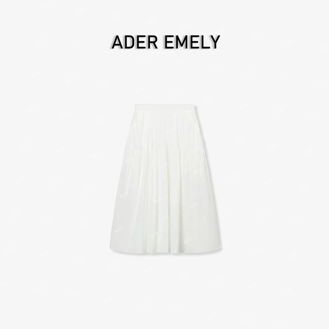 ADER EMELY/平腰蛋糕抽褶半裙Q8092