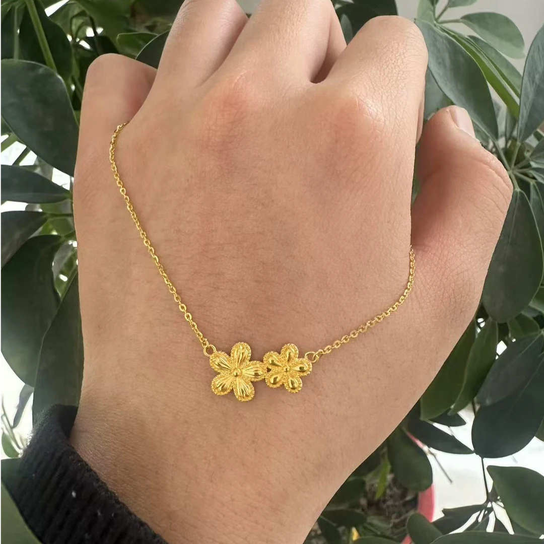 赛菲尔万足足金999.9花花套链