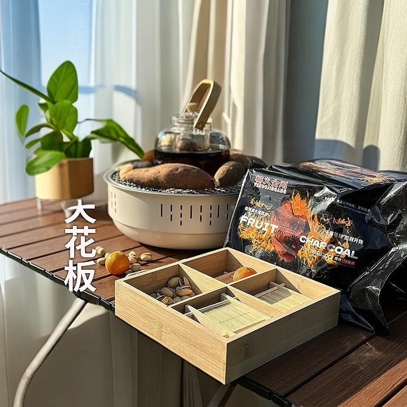 椰火金刚炭6包+炉子 果木烧烤炭易燃炭围炉煮茶专用炭