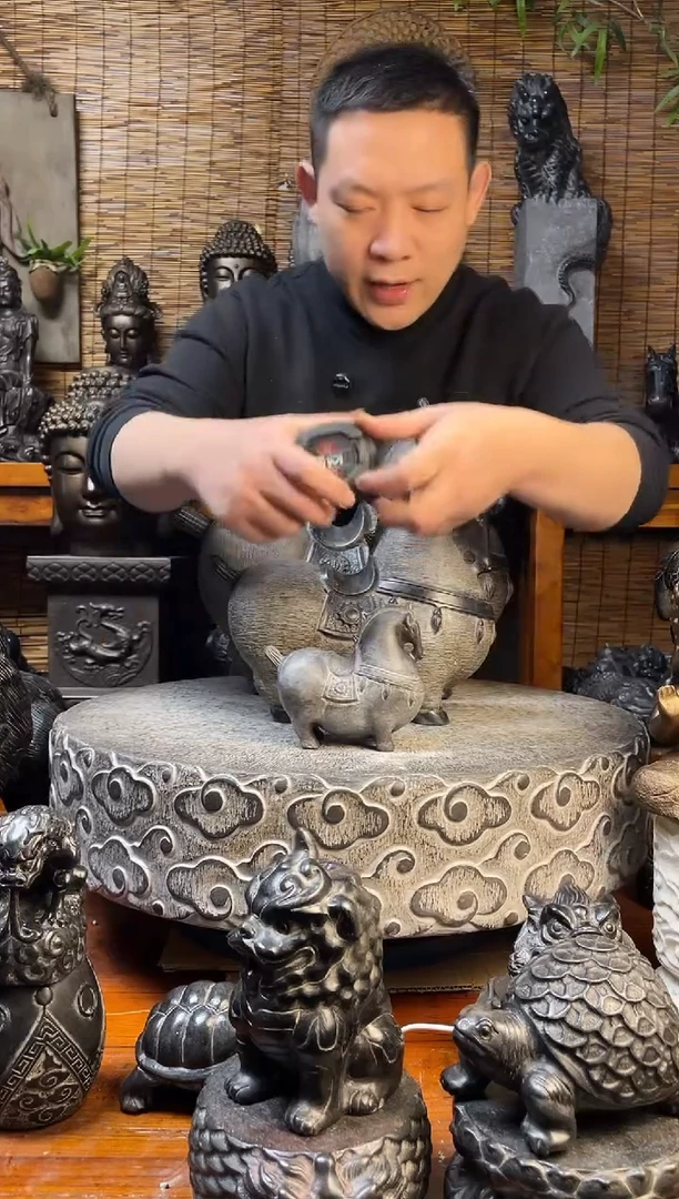 石材15长小唐马   天然青石雕刻