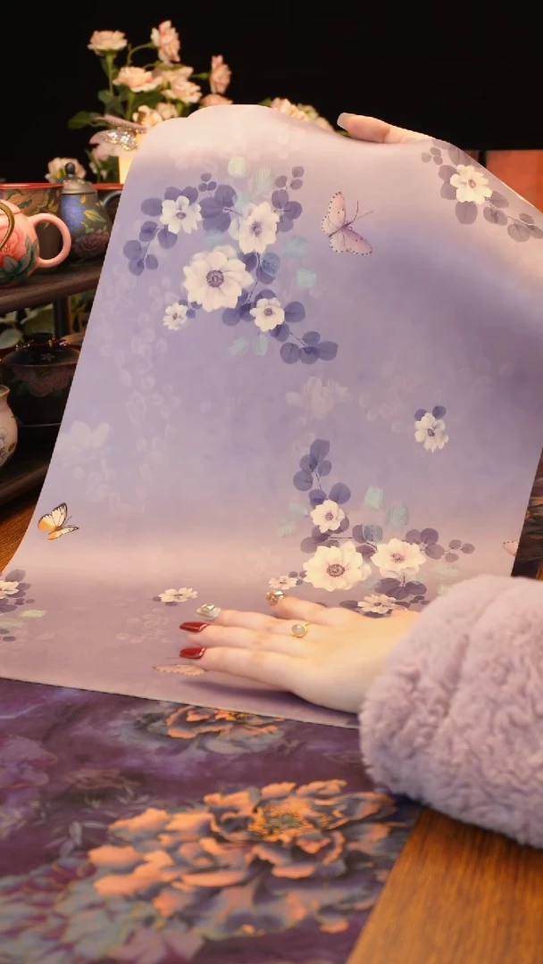 【闪购商品】紫色花花蝴蝶茶席······