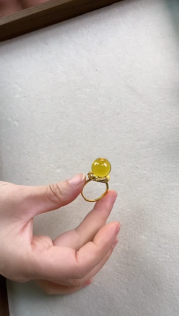 【闪购商品】琥珀颈饰银S925镶嵌蓝珀戒指00000