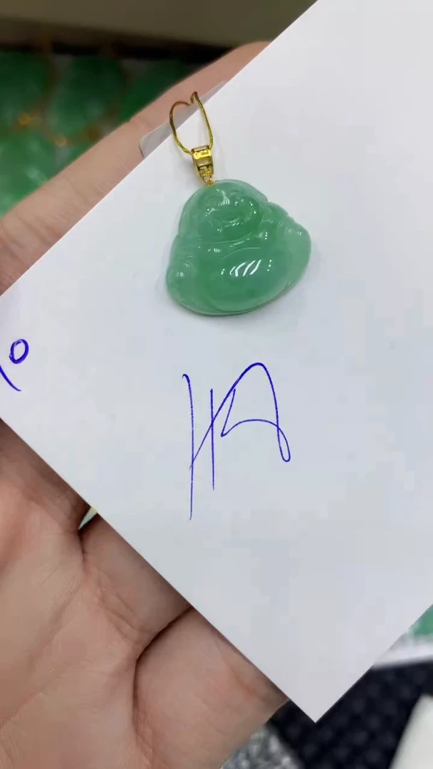 颈饰18K金镶嵌翡翠缅甸A货翡翠