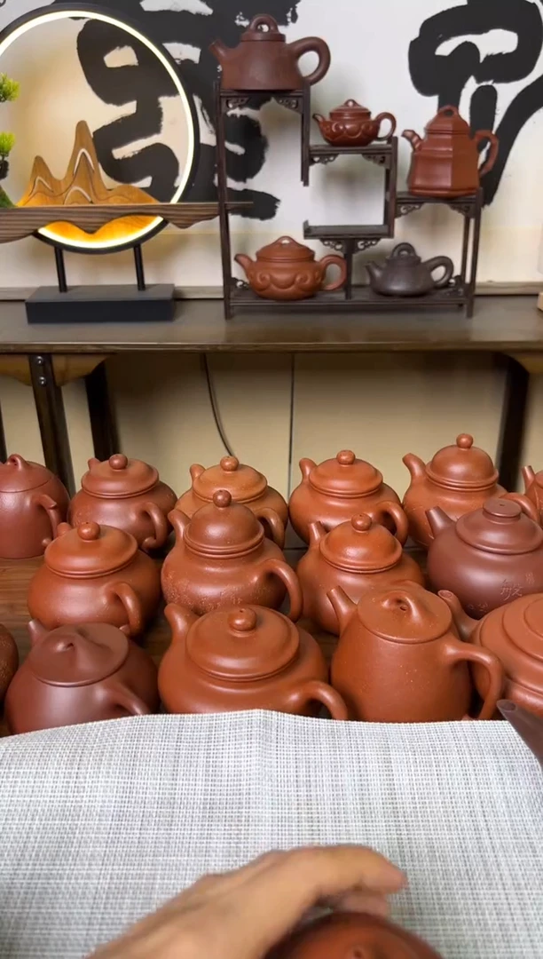 茶壶朱泥缘*小红泥水平壶微瑕150CC