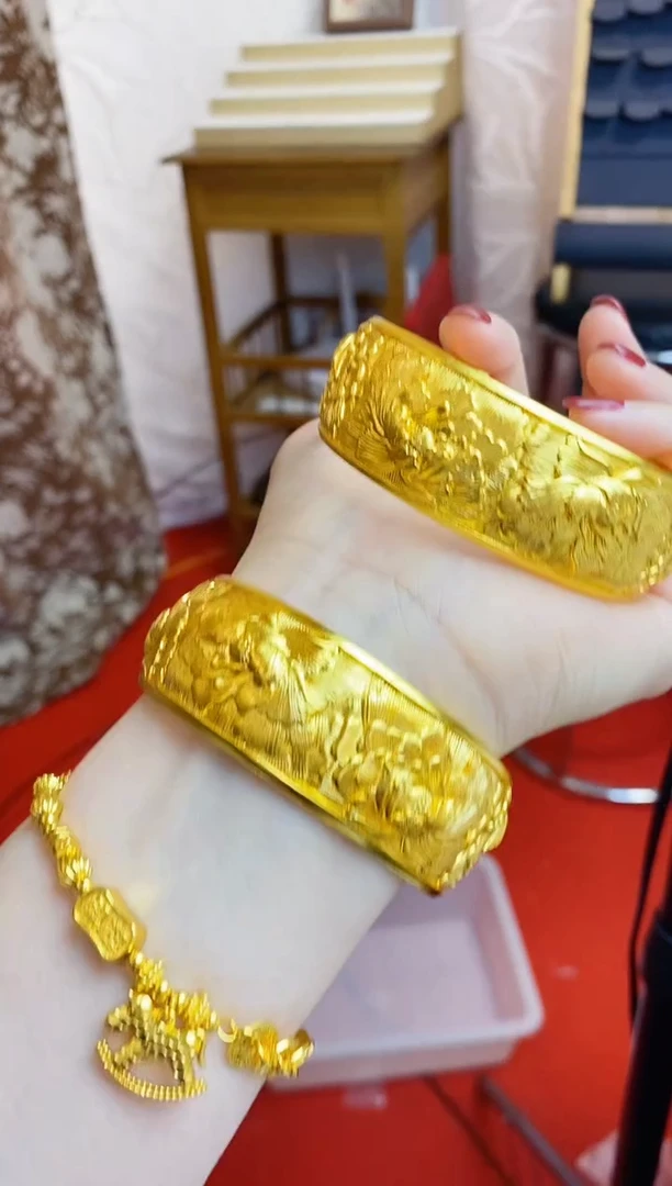 合金无005大牡丹宽手镯